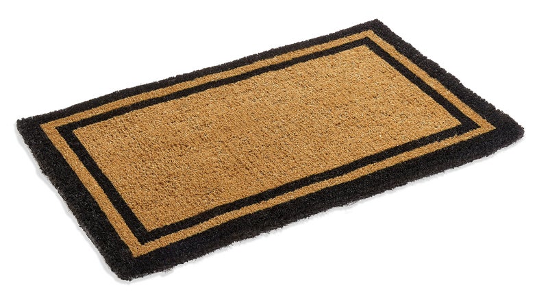 Kempf Black Border Coir Doormat with Non Slip Backing, 22" x 36", Heavy Duty, Natural Fiber Entrance Welcome Front Door Mat, Outdoor Indoor Use - Image 3